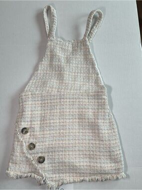 Zara TRF Collection Women’s Plaid Multicolor Tweed Pinafore Overall Mini Dress